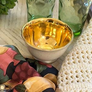 Crown Devon Staffordshire GORGEOUS handle less tea cup Shimmers like candlelight